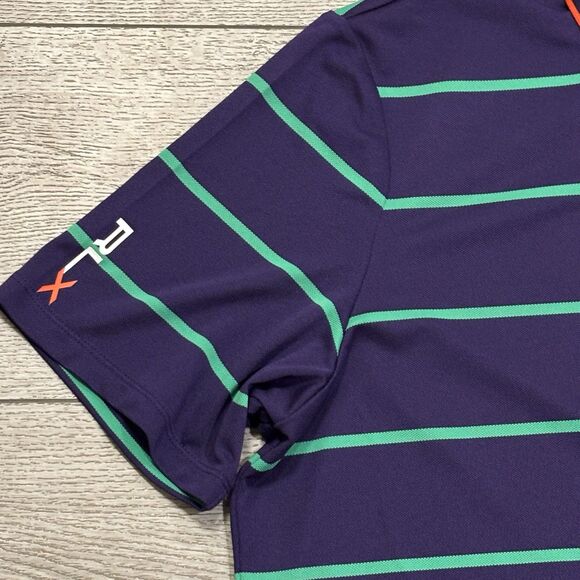 Ralph Lauren RLX Purple Green Golf Polo Shirt Mens XL Preppy Casual Athletic - Picture 4 of 8